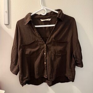 Zara Brown Crop Top